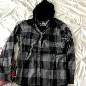 AFWD/Alpha Forward womens hooded flannel